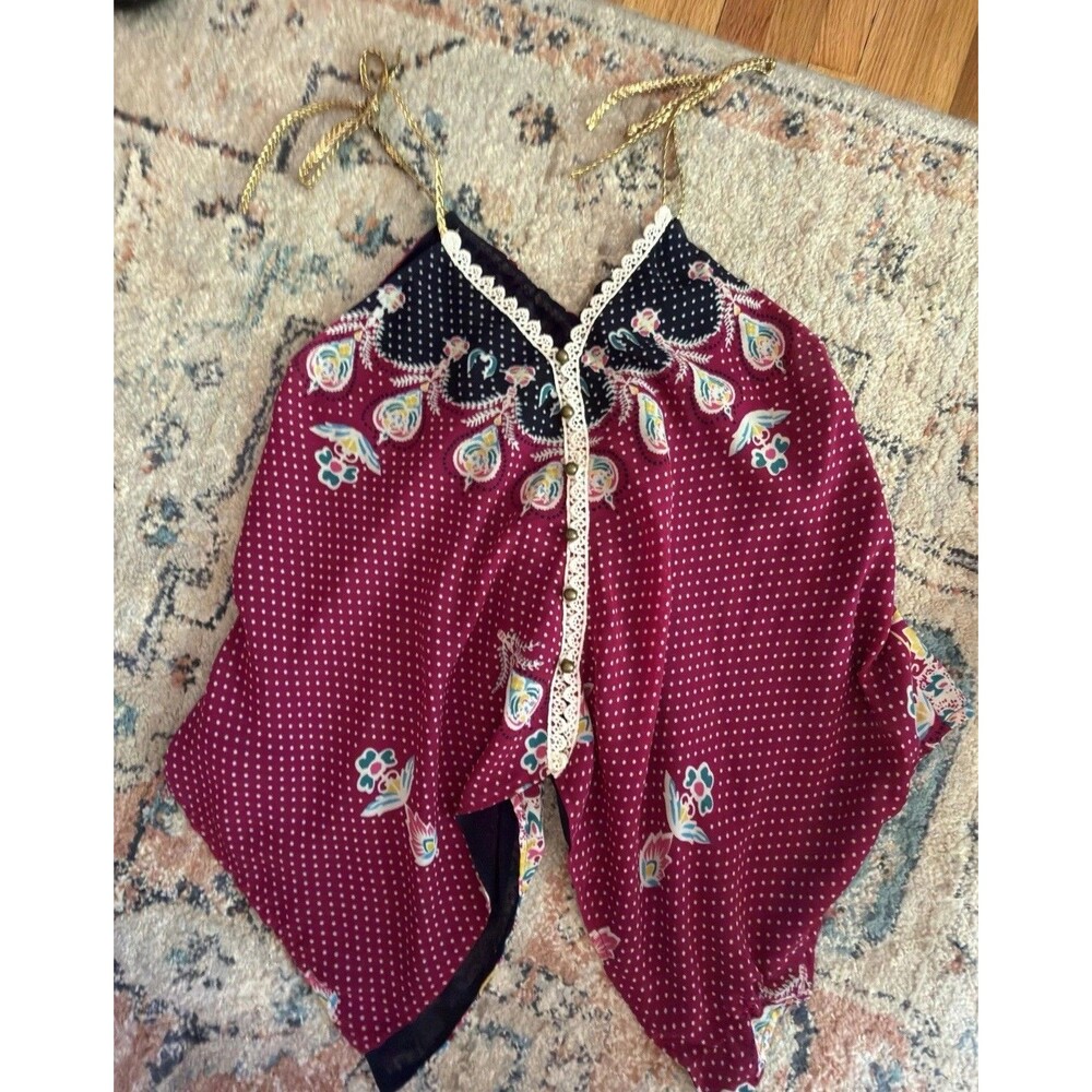 Meghan Los Angeles Paisley Bohemian XS Hankerchief  Festival Tank Top Women’s